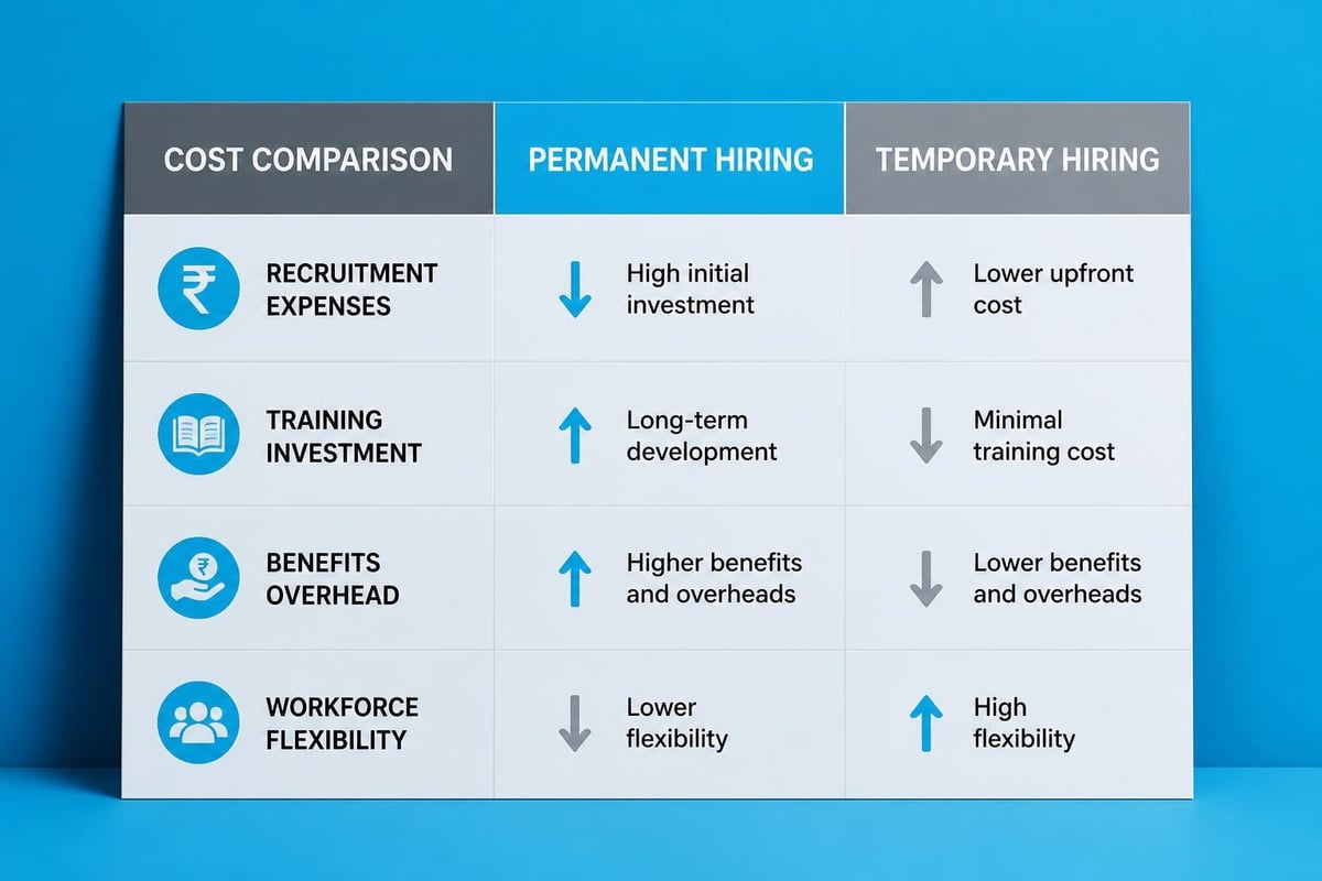 Temp hiring business benefits comparison